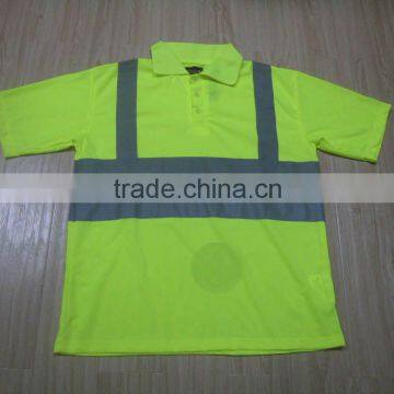 warning reflective 100% cotton safety green shirt