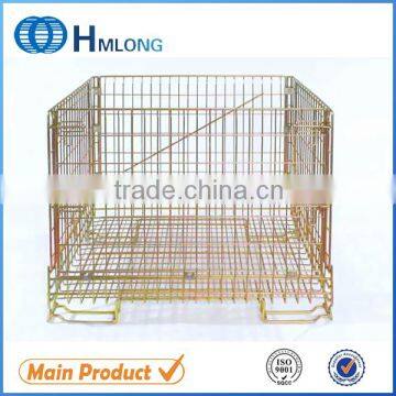 Warehouse steel foldable storage container box backet