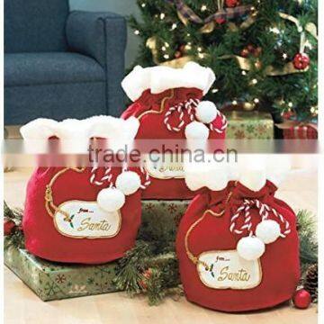 Santa's Large Fabric Christmas Gift Bags 30cm High/New Arrival Christmas Gifts Bag