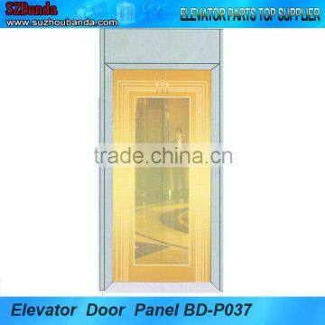 Golden Mirror Etching Stainless Steel Elevator Door Panel,Lift Door Plate,Elevator Door