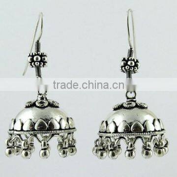 Jumbo Oxidized Jhumka 925 Sterling Silver Earring, Exporters & Supplies, Handmade Silver Jewellery