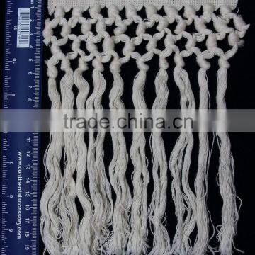 Sedex Audited Factory 2 Pillar 20cm Off-white Color Cotton Fringe Laces photo-3