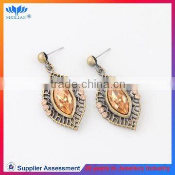 Hot sale zircon inset dangler earrings for women, fashion ladies earring