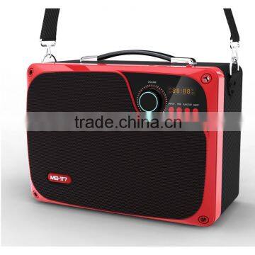2016 Portable handle belt Bluetooth subwoofer rechargeable wooden square dancing outdoor digital soundbox speaker