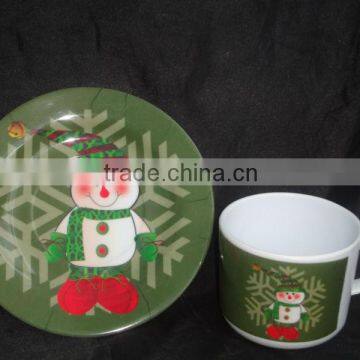 Plastic cup and coaster sets for christmas holiday