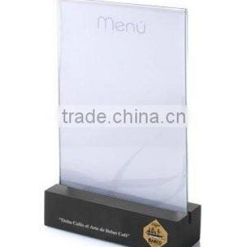 high quality custom made acrylic menu stands, menu holder, menu display stand