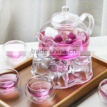 HOT!!! Handmade process pyrex glass tea pot set