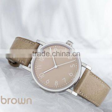 PVD White Stainless Steel Case Man Wrist Watch Match Wonderful Colour Genuine Leather Starp Vogue Watch photo-2