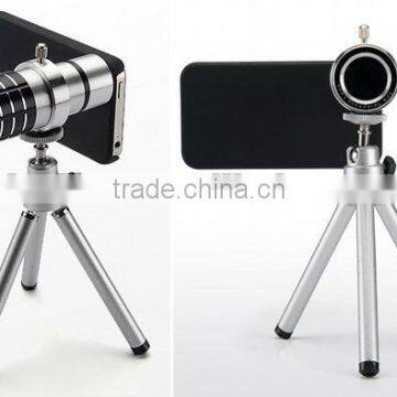 12X Zoom Metal Telescope Lens for Apple iPone 4 4S with Tripod Holder