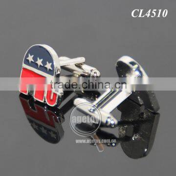 Elephant Shaped United States Vote Election Souvenir Customize Logo Zinc Alloy Metal Enamel Engrave Cufflinks photo-6