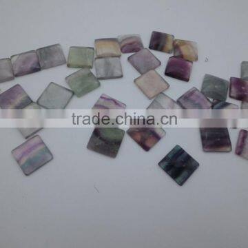 Wholesale Single Puffy Rainbow Fluorite Cabochons Natural Square Stones photo-3