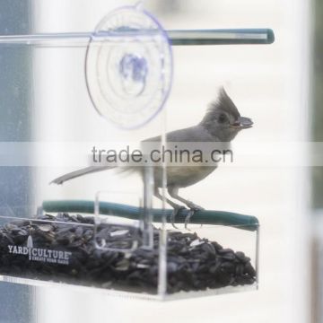 Unique Window Bird Feeder, See Through, Watch Wild Birds Up Close, Removable Seed Tray, Strong Suction Cups