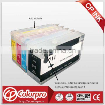 Refill ink cartridge for hp 711 without ink for hp T120 T520 printer