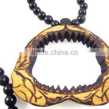 Hip Hop good big mouth Pendants Men's Fashion Wood Rosary Chain Beads Necklaces