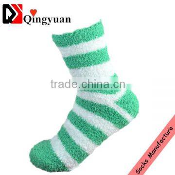 lady's strippe fluffy microfiber socks