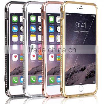 Luxury Metal Material Bumper With Bling Bling Diamond Edged Ex Frame 360 Protective Cell Phone Cases for Iphone6 photo-2