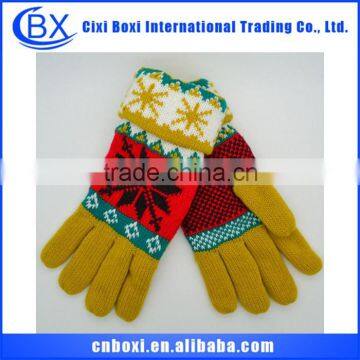 Plain color custom Christmas acrylic promotion hot sale new design gloves