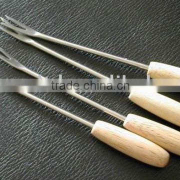 wood handle fondue forks