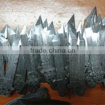 Damascus steel knife blades