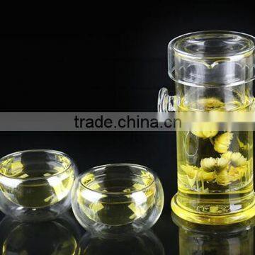 two glass handles glass tea cup for one use