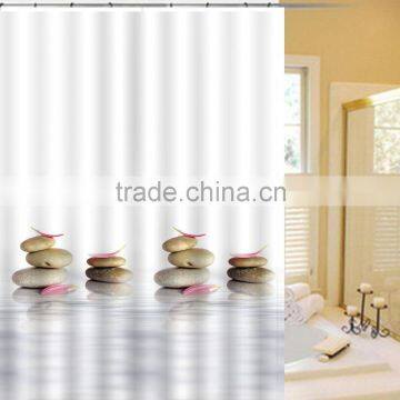 China Supplier waterproof Printed Shower Curtain with Matching Window Curtain