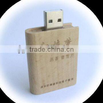 Full Capacity!!Wooden book USB flash memory