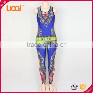 Africa dashiki design top & leggings skinny yoga women wear pants