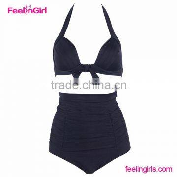 Accept OEM Hot Sale Girl High Waisted Swimsuit