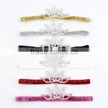 Baby Rhinestone Tiara Crown with shinning Headbands,holiday party kids elastic headband