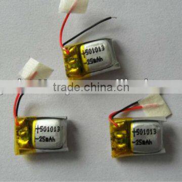 Smallest 3.7v Battery 501013 25mah Li-polymer Battery photo-1