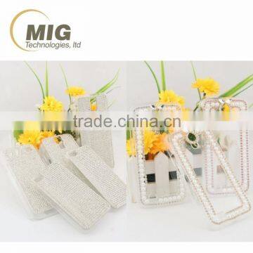 For samsung s5 s6 s6 edge diamond and pearl pc transparent hard case For apple iphone 6s diamond case