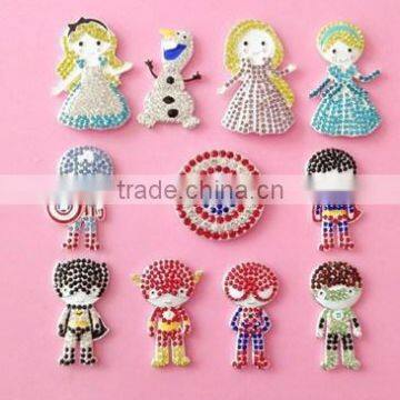 Hot selling factory price movie character rhinestone button in stock (MIX)