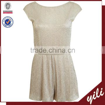 Gold Petite Shimmer Playsuit cheap china wholesale clothing jumpsuit woman