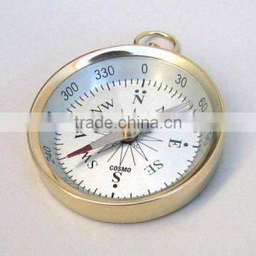 Brass Nautical white dial compass pendant/ Nautical Pendant / Compass with lid FOR PENDANT