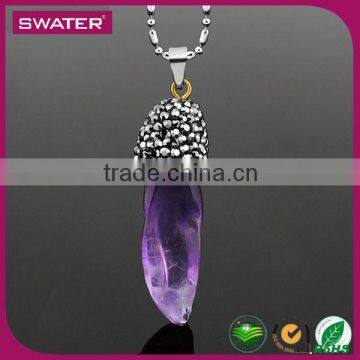 Wholesale Products Fashion Women Purple Gemstone Tourmaline Necklace