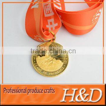 new style gold medal with ribbon on sale