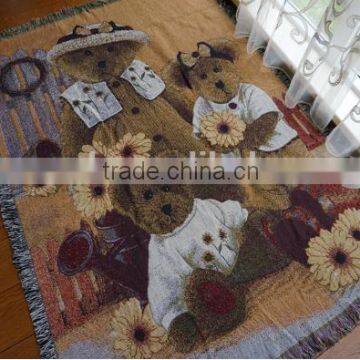 Soft jacquard custom design tapestry yarn dyed woven throw and blanket