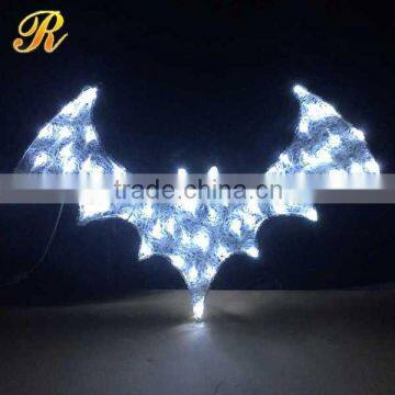 Acrylic LED decorative white hanging halloween bat