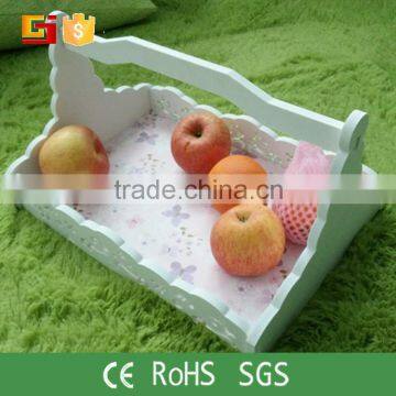 Set of 2white Color Natural Wood Basket With Handle Decorative Baskets for Wedding for Gift photo-3