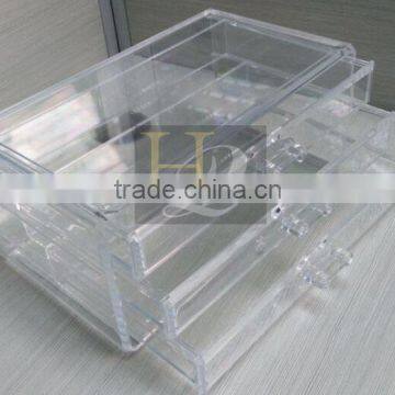 Clear Cube Acrylic Storage 3 Drawers Clear Acrylic Makeup Organizer photo-2