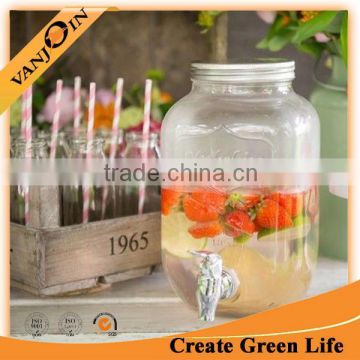 8L Glass Mason Jar Beverage Dispenser