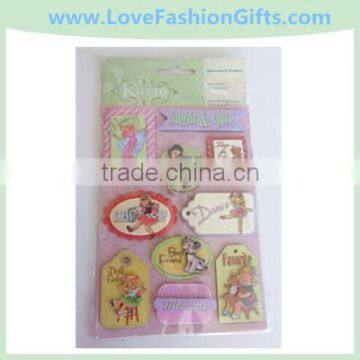 Retro Girl Kurio Dimensional Stickers - Girly - Sugar and Spice