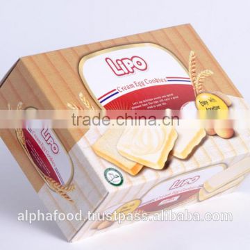 Vietnam Delicious Good Price LIPO 100G Cream Egg Cookies for Breakfast and Snack