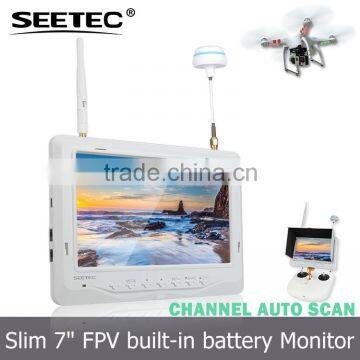 7 inch slim lcd monitor built-in integrated lipo battery used as wireless camera security system dji lightbridge