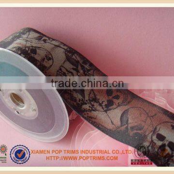 wholesale heat transfer printed webbing with skull