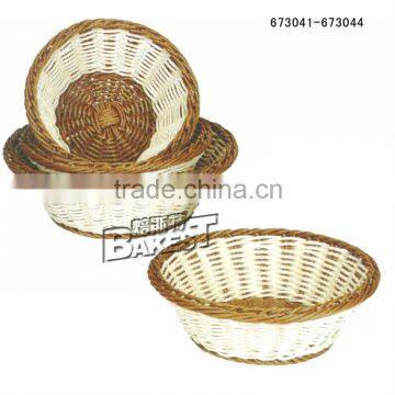 673041--673044 BAKEST Good quality Imitation rattan basket/round rattan tray/large plastic round tray/plastic rattan basket