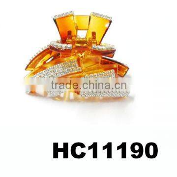 bling bling crystal hair ponytail clip plastic hair claw in stock