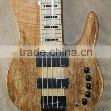 Weifang Rebon 5 String Neck Through Body Burl Maple Electric Bass Guitar