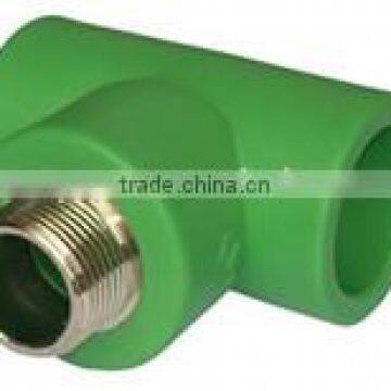 PPR Copper Threaded Male and Female Tee for water supply