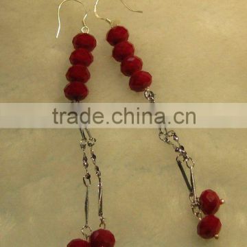 Smaller red sphere jewelry Crystal Rhinestone Earrings